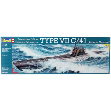 KIT PARA MONTAR REVELL SUBMARINO ALEMÃO TYPE VII C/41 VERSÃO ATLANTICO 1/144 107 PEÇAS REV 05100